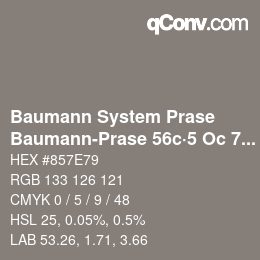 Color code: Baumann System Prase - Baumann-Prase 56c·5 Oc 7½ | qconv.com