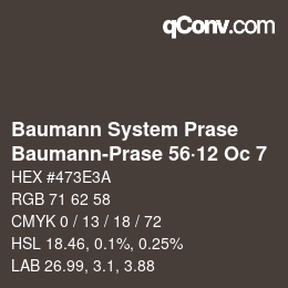 Code couleur: Baumann System Prase - Baumann-Prase 56·12 Oc 7 | qconv.com