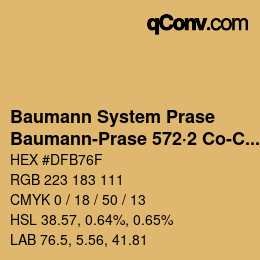 Code couleur: Baumann System Prase - Baumann-Prase 572·2 Co-CO 2 | qconv.com