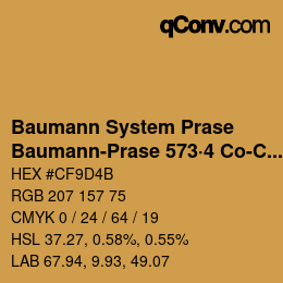 Code couleur: Baumann System Prase - Baumann-Prase 573·4 Co-CO 2 | qconv.com