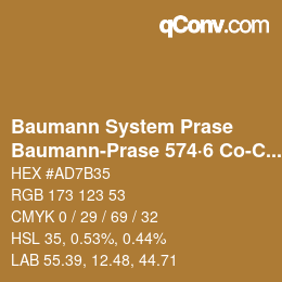 Code couleur: Baumann System Prase - Baumann-Prase 574·6 Co-CO 2 | qconv.com