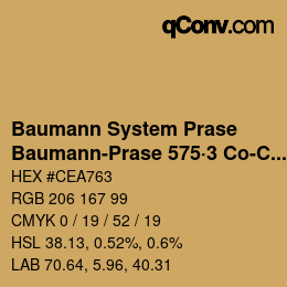 Color code: Baumann System Prase - Baumann-Prase 575·3 Co-CO 3 | qconv.com