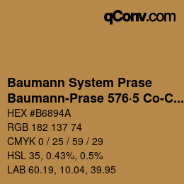 Color code: Baumann System Prase - Baumann-Prase 576·5 Co-CO 3 | qconv.com