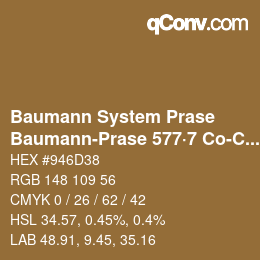 Code couleur: Baumann System Prase - Baumann-Prase 577·7 Co-CO 3 | qconv.com