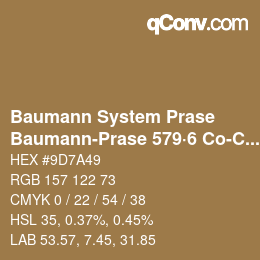 Code couleur: Baumann System Prase - Baumann-Prase 579·6 Co-CO 4 | qconv.com