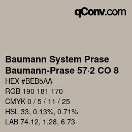 Code couleur: Baumann System Prase - Baumann-Prase 57·2 CO 8 | qconv.com