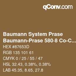Code couleur: Baumann System Prase - Baumann-Prase 580·8 Co-CO 4 | qconv.com