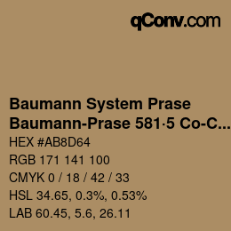 Color code: Baumann System Prase - Baumann-Prase 581·5 Co-CO 5 | qconv.com