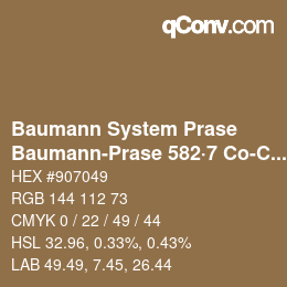 Code couleur: Baumann System Prase - Baumann-Prase 582·7 Co-CO 5 | qconv.com