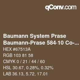 Código de color: Baumann System Prase - Baumann-Prase 584·10 Co-CO 6 | qconv.com