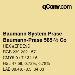Code couleur: Baumann System Prase - Baumann-Prase 585·½ Co | qconv.com