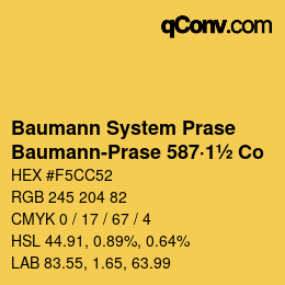 Código de color: Baumann System Prase - Baumann-Prase 587·1½ Co | qconv.com