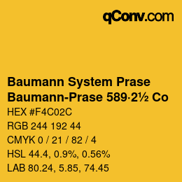 Color code: Baumann System Prase - Baumann-Prase 589·2½ Co | qconv.com