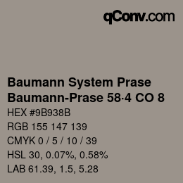 Code couleur: Baumann System Prase - Baumann-Prase 58·4 CO 8 | qconv.com