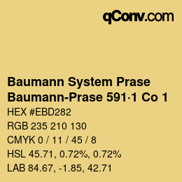 Code couleur: Baumann System Prase - Baumann-Prase 591·1 Co 1 | qconv.com