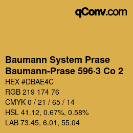 Code couleur: Baumann System Prase - Baumann-Prase 596·3 Co 2 | qconv.com