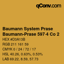 Código de color: Baumann System Prase - Baumann-Prase 597·4 Co 2 | qconv.com