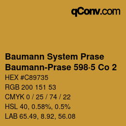 Código de color: Baumann System Prase - Baumann-Prase 598·5 Co 2 | qconv.com