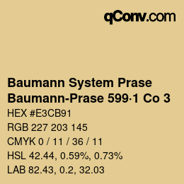 Code couleur: Baumann System Prase - Baumann-Prase 599·1 Co 3 | qconv.com