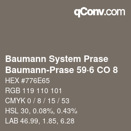 Código de color: Baumann System Prase - Baumann-Prase 59·6 CO 8 | qconv.com