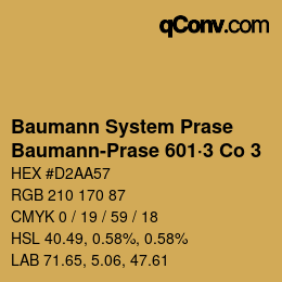 Código de color: Baumann System Prase - Baumann-Prase 601·3 Co 3 | qconv.com
