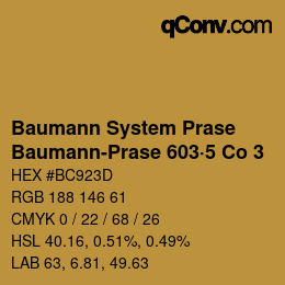 Code couleur: Baumann System Prase - Baumann-Prase 603·5 Co 3 | qconv.com