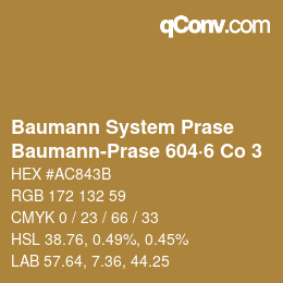Código de color: Baumann System Prase - Baumann-Prase 604·6 Co 3 | qconv.com