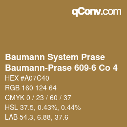 Code couleur: Baumann System Prase - Baumann-Prase 609·6 Co 4 | qconv.com