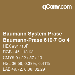 Code couleur: Baumann System Prase - Baumann-Prase 610·7 Co 4 | qconv.com