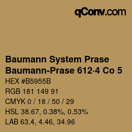 Code couleur: Baumann System Prase - Baumann-Prase 612·4 Co 5 | qconv.com