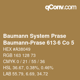 Código de color: Baumann System Prase - Baumann-Prase 613·6 Co 5 | qconv.com