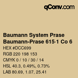 Code couleur: Baumann System Prase - Baumann-Prase 615·1 Co 6 | qconv.com