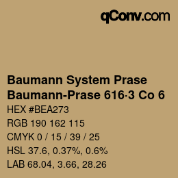 Code couleur: Baumann System Prase - Baumann-Prase 616·3 Co 6 | qconv.com