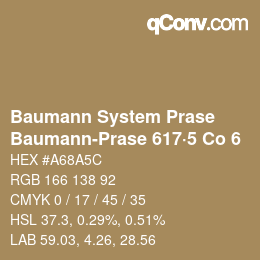 Code couleur: Baumann System Prase - Baumann-Prase 617·5 Co 6 | qconv.com