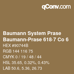 Code couleur: Baumann System Prase - Baumann-Prase 618·7 Co 6 | qconv.com