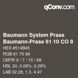 Código de color: Baumann System Prase - Baumann-Prase 61·10 CO 8 | qconv.com