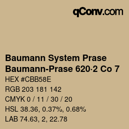 Color code: Baumann System Prase - Baumann-Prase 620·2 Co 7 | qconv.com