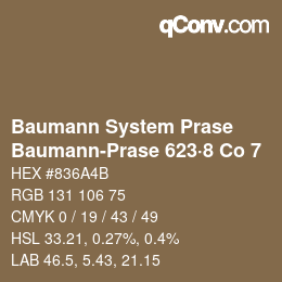 Code couleur: Baumann System Prase - Baumann-Prase 623·8 Co 7 | qconv.com