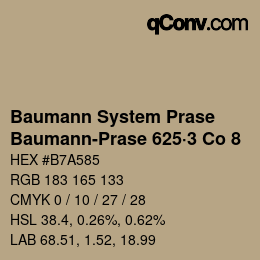 Color code: Baumann System Prase - Baumann-Prase 625·3 Co 8 | qconv.com