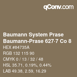 Color code: Baumann System Prase - Baumann-Prase 627·7 Co 8 | qconv.com