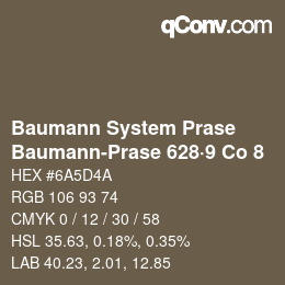 Farbcode: Baumann System Prase - Baumann-Prase 628·9 Co 8 | qconv.com