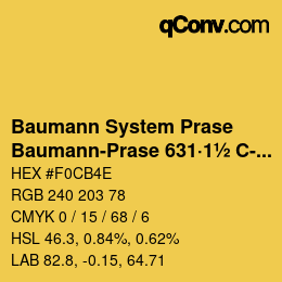 Código de color: Baumann System Prase - Baumann-Prase 631·1½ C-Co | qconv.com