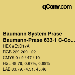 Color code: Baumann System Prase - Baumann-Prase 633·1 C-Co 1 | qconv.com
