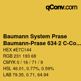 Code couleur: Baumann System Prase - Baumann-Prase 634·2 C-Co 1 | qconv.com