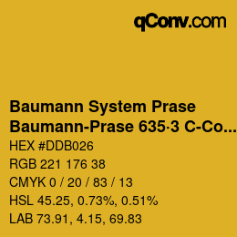 Color code: Baumann System Prase - Baumann-Prase 635·3 C-Co 1 | qconv.com