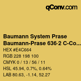 Color code: Baumann System Prase - Baumann-Prase 636·2 C-Co 2 | qconv.com