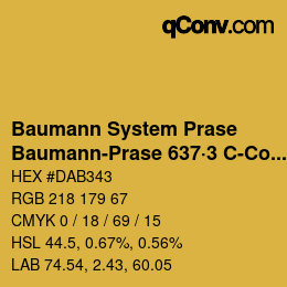 Code couleur: Baumann System Prase - Baumann-Prase 637·3 C-Co 2 | qconv.com