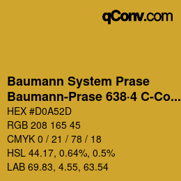 Code couleur: Baumann System Prase - Baumann-Prase 638·4 C-Co 2 | qconv.com