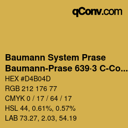 Code couleur: Baumann System Prase - Baumann-Prase 639·3 C-Co 3 | qconv.com