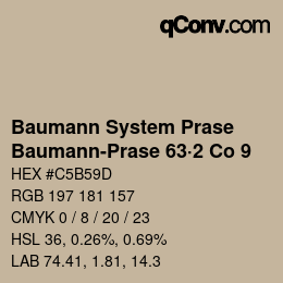 Code couleur: Baumann System Prase - Baumann-Prase 63·2 Co 9 | qconv.com